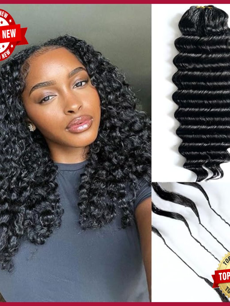 Deep Wave Crochet Human Hair Extensions 14in 60g Pre-Separated Feather Line